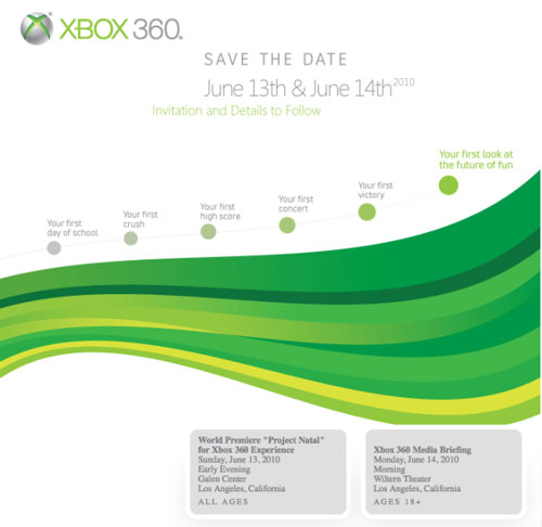 Xbox 360 Project Natal invitation