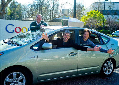 Eric Schmidt, Larry Page and Sergey Brin at Google