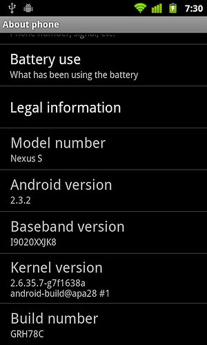 Nexus S 2.3.2