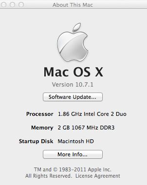 Mac Lion OS 10.7.1