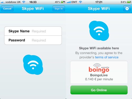Skype WiFi app