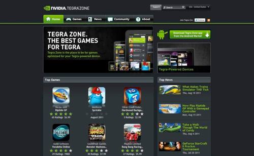 Nvidia Tegra Zone website