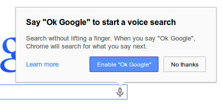 Voice search on Google.com