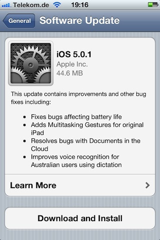 Apple iOS 5.0.1 Apple iOS 5.0.1