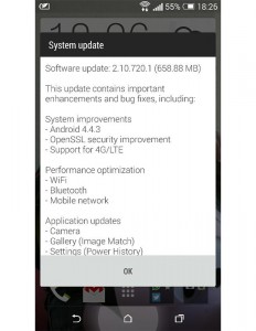HTC One (M8) 4G LTE Update